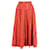 Autre Marque Saloni Della Floral-print Gathered Midi Skirt in Red Cotton  ref.1014431
