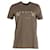 Balmain Metallic Logo T-shirt with Shoulder Gold Buttons in Khaki Cotton Green  ref.1014468