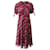 Diane Von Furstenberg Vestido midi fruncido Eleonora de viscosa con estampado rojo Fibra de celulosa  ref.1014509