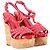Sandali con zeppa Dior Antica in pelle rosa - vista 3