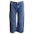Balenciaga Jeans recortados de perna larga em jeans de algodão azul  ref.1014554