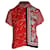 Camisa estampada de manga curta Maje em viscose vermelha Vermelho Fibra de celulose  ref.1014610