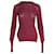 Céline Celine Ribbed Sweater in Burgundy Cotton Dark red  ref.1014683