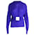 Céline Pull tricoté à panneau de fenêtre Celine en cachemire bleu Laine Violet  ref.1014693