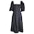 Ganni Topstitched Midi Dress in Black Organic Cotton   ref.1014699