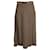 Gucci Pleated Checkered Midi Skirt in Brown Linen  ref.1014705