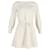 Emporio Armani Langarm-Minikleid mit Bindegürtel aus cremefarbenem Polyester Weiß Roh  ref.1014732