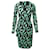 Diane Von Furstenberg Robe portefeuille en vert/coton noir  ref.1014775