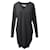 Vestido suéter de manga comprida com decote em V Vince w/ Bolsos em Lã Cinza Escuro  ref.1014787