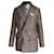 Sandro Double-Breasted Blazer Jacket in Brown Viscose Cellulose fibre  ref.1014794