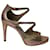 Diane Von Furstenberg Jujette  Heels in Metallic Rosegold Leather Pink  ref.1014801