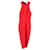 Victoria Beckham Vestido midi tubo con cuello de nadador en viscosa roja Fibra de celulosa  ref.1014807