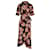 Ganni Midi Wrap Dress in Black and Orange Silk Multiple colors  ref.1014875