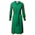 Ba&Sh Pleated Long Sleeve Midi Dress in Green Viscose Cellulose fibre  ref.1014893