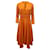 Maje Imprimee Asymmetrisches Midikleid aus orangefarbenem Polyester  ref.1014922