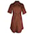 Victoria Victoria Beckham Ponti Logo-Embroidered Mini Shirt Dress in Brown Cotton  ref.1014982