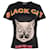 T-shirt oversize con stampa gatto Gucci in cotone nero  ref.1014984