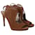 Tory Burch Laser Cut Peep-Toe Sandals in Brown Leather  - view 3