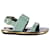 Marni Slingback Flat Sandals in Green Leather  ref.1015069
