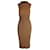 Victoria Beckham Sleeveless Crewneck Midi Dress in Brown Cotton  ref.1015077