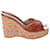 Jimmy Choo Prima Wedge Sandals in Brown Leather   ref.1015078