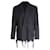 Alexander Wang Distressed Hem Double-Breasted Blazer in Black Cotton  ref.1015087