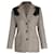Louis Vuitton 2014 Blazer com estampa houndstooth em lã marrom  ref.1015099