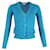 Prada V-neck Fitted Cardigan in Turquoise Cotton  ref.1015199