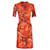 Bottega Veneta Abstract Print Tie-Neck Knee-Length Dress in Multicolor Silk  ref.1015207