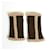 Hermès SHEARLING MITTENS IN6.5 FINGERLESS GLOVES Dark brown Leather  ref.1016102