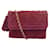 Chanel Vintage Burgundy / Gold Tassel Detail Quilted Suede Leather Handbag Dark red  ref.1016240