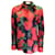 Saint Laurent nero / rosso / verde 2022 Camicia in seta abbottonata con stampa floreale di rose Multicolore  ref.1016253