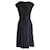 Prada gerafftes, knielanges Kleid aus schwarzer Viskose Zellulosefaser  ref.1016353