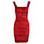 Dolce & Gabbana gerafftes ärmelloses Kleid aus roter Seide  ref.1016373