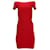 Herve Leger Carmen robe bandage à épaules dénudées en rayonne rouge Fibre de cellulose  ref.1016382