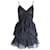 Mini abito arricciato con bordi smerlati senza maniche Victoria Beckham in poliestere nero  ref.1016462