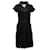 Chanel 2018 Kurzärmliges Plisseekleid aus schwarzer Viskose Zellulosefaser  ref.1016479