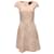 Paule Ka Pink / Gold Embroidered Jacquard Cap Sleeve Dress Cotton  ref.1017472