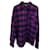 Palm Angels Oversized Logo Flannel Shirt In Purple Cotton  ref.1017578