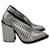 Zapatos de salón con abertura y tacón en bloque de Jil Sander en cuero plateado metalizado Plata  ref.1017604