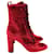 Saint Laurent Loulou Ankle Boots in Red Velvet Suede  ref.1017684
