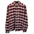Ami Paris Checkered Long Sleeve Dress Shirt in Burgundy Cotton Dark red  ref.1017784