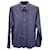 Ami Paris Striped Long Sleeve Dress Shirt in Blue Cotton  ref.1017785