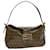 FENDI Zucchino Canvas Mamma Baguette Umhängetasche Braun Auth yk7943  ref.1018612