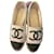 Chanel Tweed Espadrilles Schwarz Weiß Leder  ref.1018704