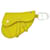 Llavero bolso Dior Saddle en cuero amarillo fluorescente  ref.1018813