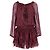 Minivestido escalonado de algodón burdeos de LoveShackFancy