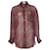 ETRO, Blusa transparente con estampado de Paisley en rojo Roja Seda  ref.1019173