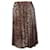 balenciaga, falda midi plisada de seda con estampado de leopardo Castaño Poliéster  ref.1019193