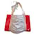 Karine Arabian Handbags Red Grey Leather Cloth  ref.1019235